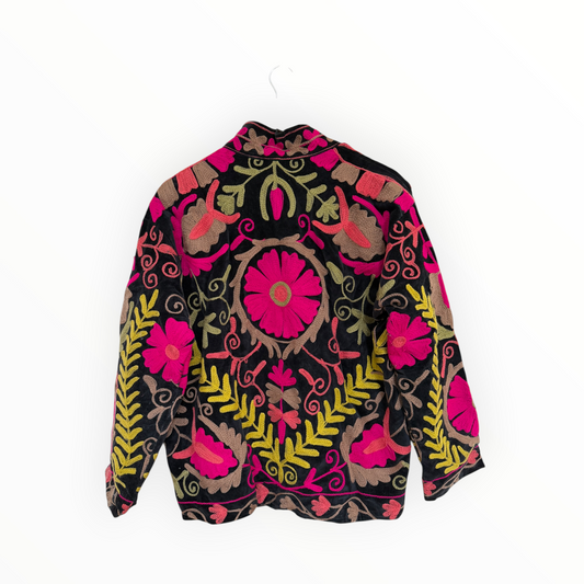 Black Dahlia Embroidered Short Jacket