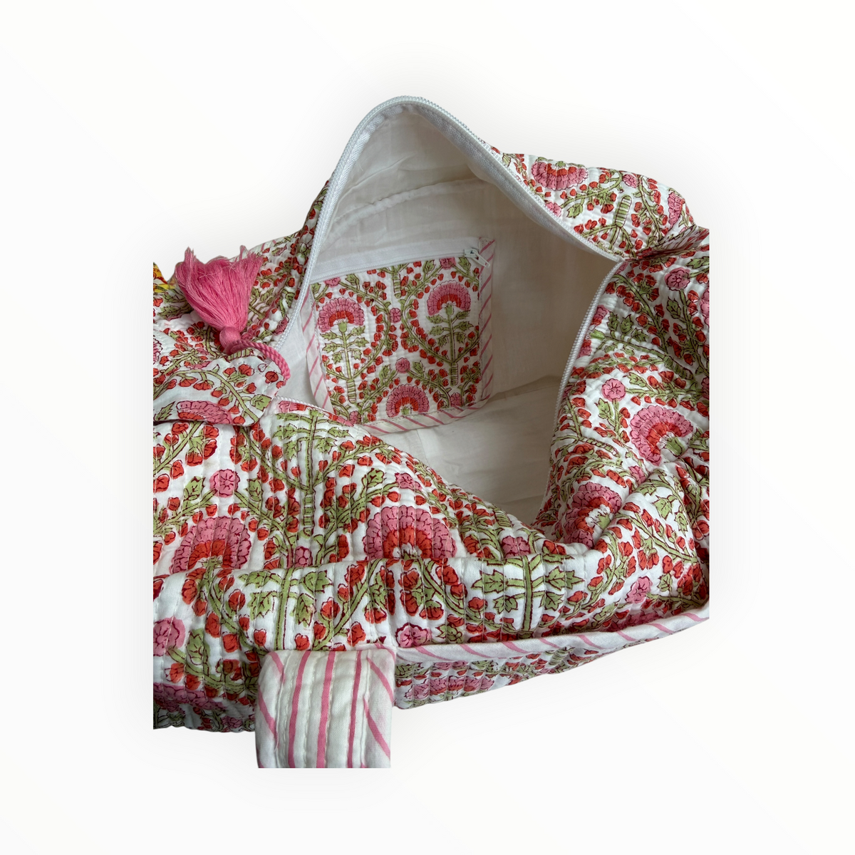Pink, Orange, Green Poppy Mini Duffel