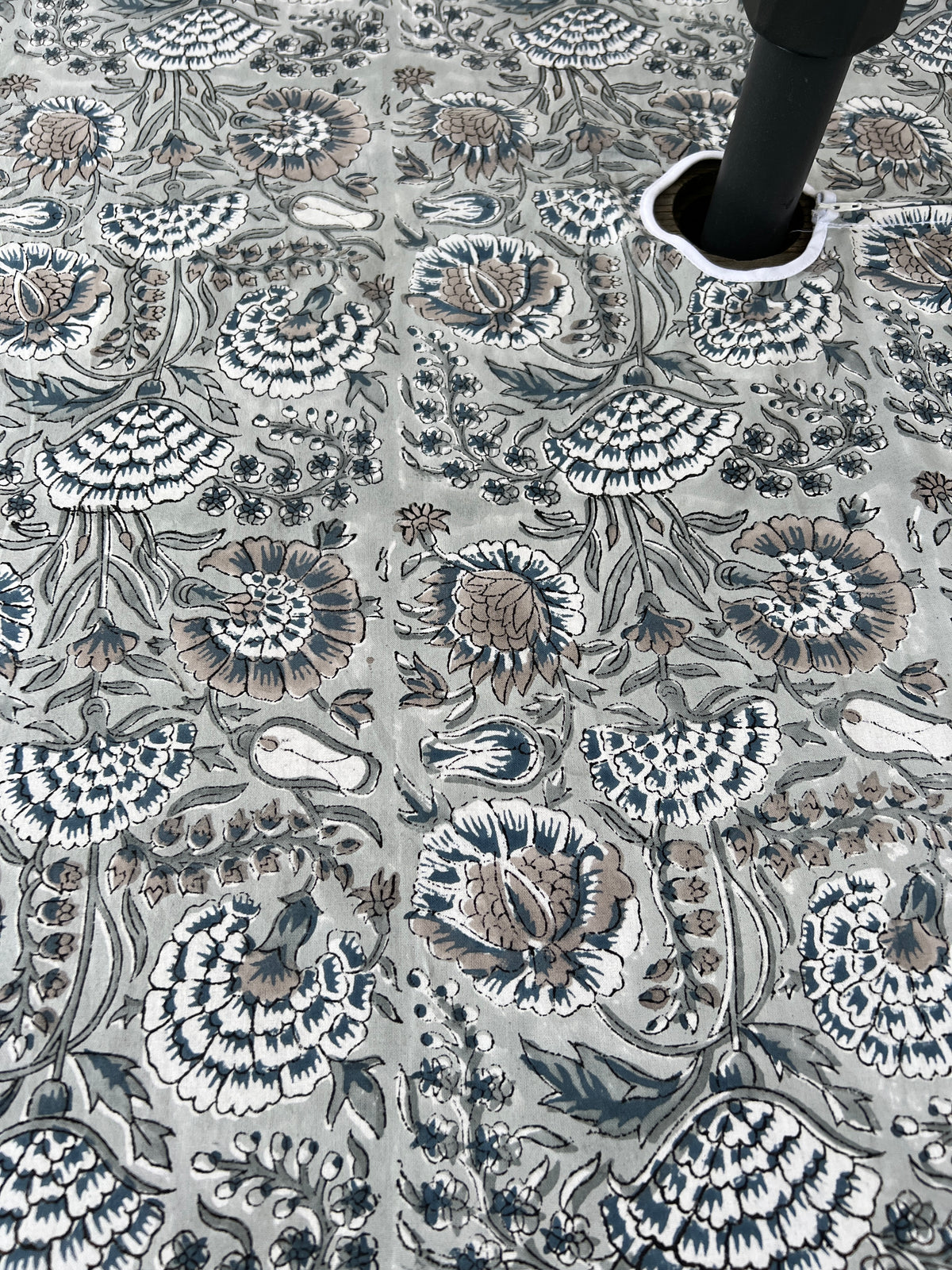 Outdoor Table Linens with Umbrella Hole - Slate Gray