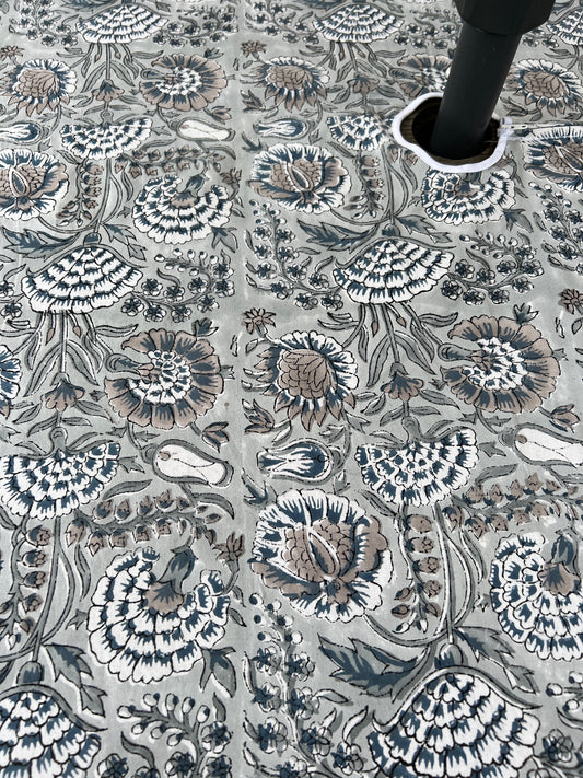 Outdoor Table Linens with Umbrella Hole - Slate Gray