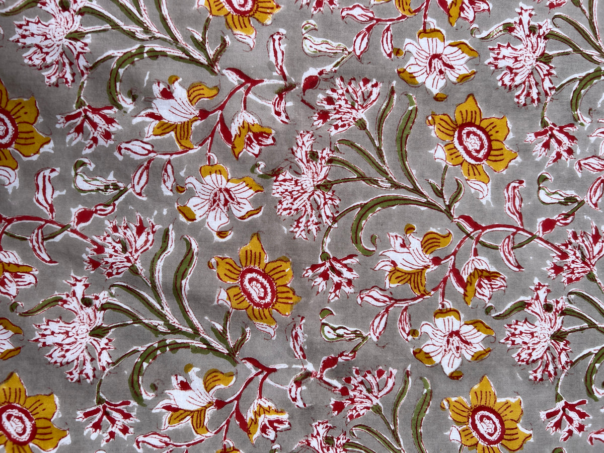 Gray Floral Ruffle Table Linens