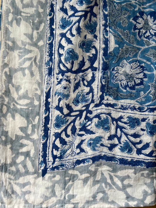 Grayish-Blue Flowers Sarong (22A)