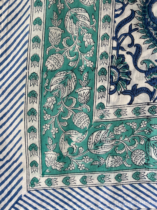 Paisley Green + Blue Sarong  (24A)