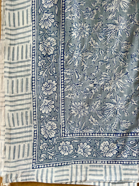 Grayish Dark Blue Floral Sarong (22Q)