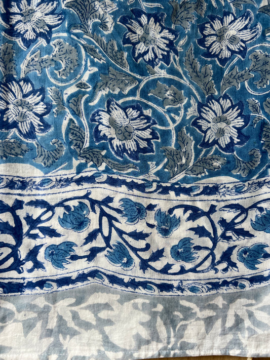 Grayish-Blue Flowers Sarong (22A)