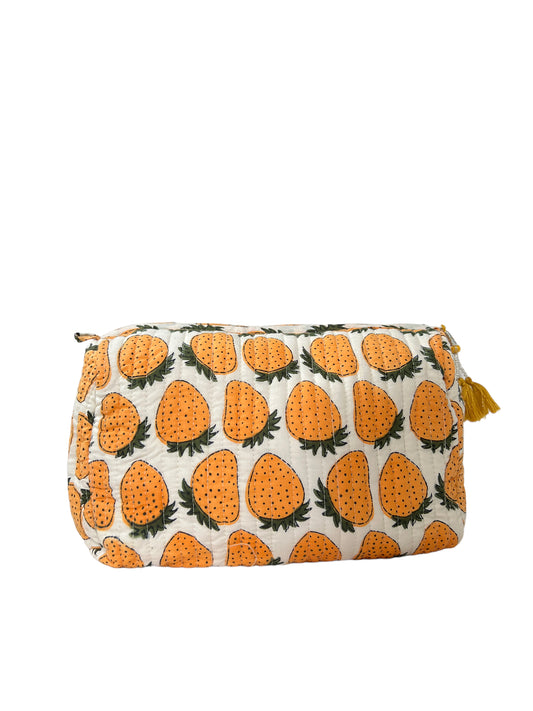 (M039) Make Up Bag Yellow Strawberry