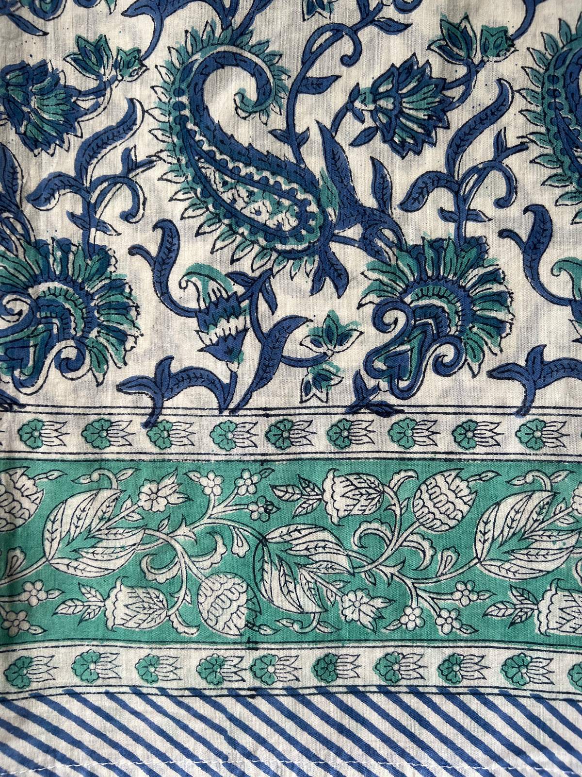 Paisley Green + Blue Sarong  (24A)