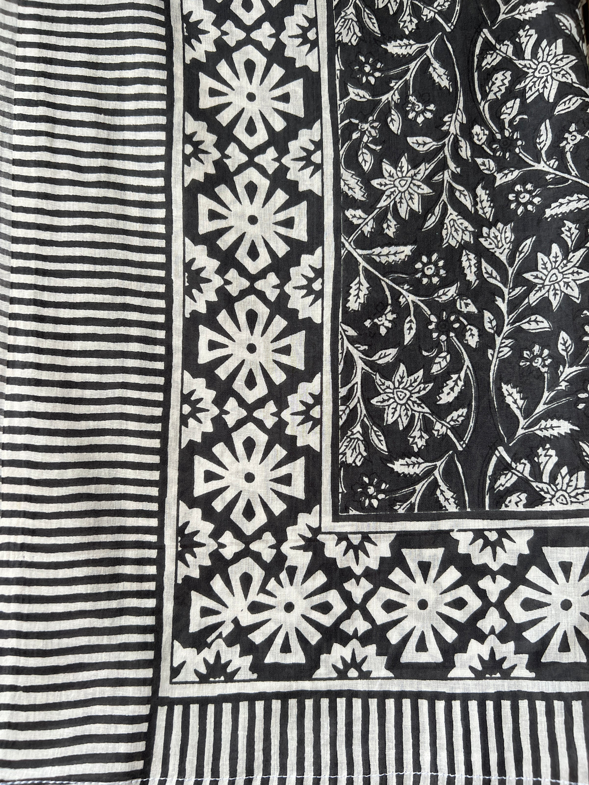 Charcoal Floral Sarong (23B)