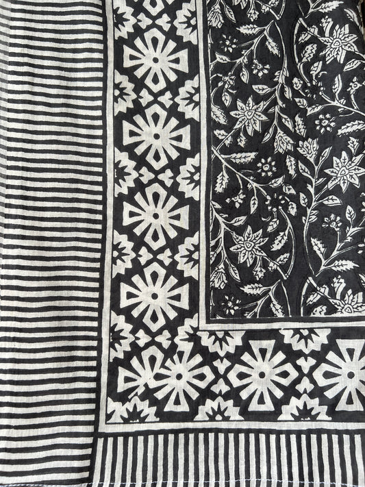 Charcoal Floral Sarong (23B)