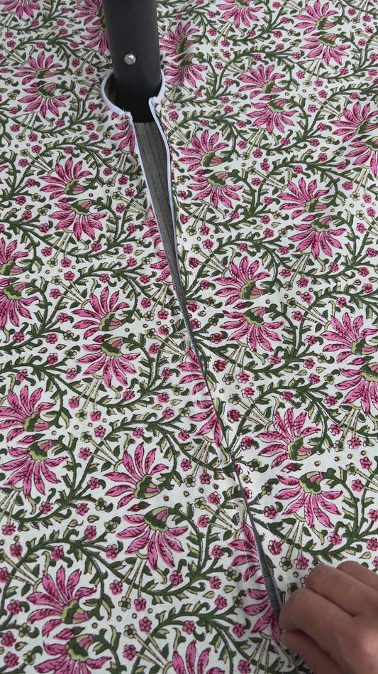 Outdoor Table Linens with Umbrella Hole - Jana White