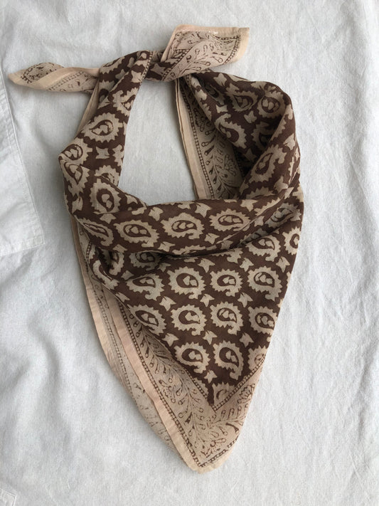 PAISLEY BANDANA - COFFEE