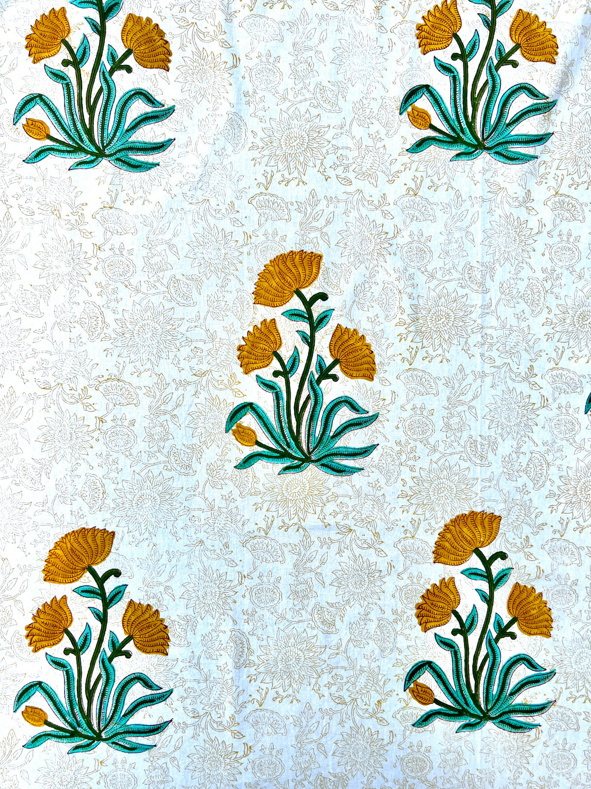 Marigold Flower Motif Table Linens