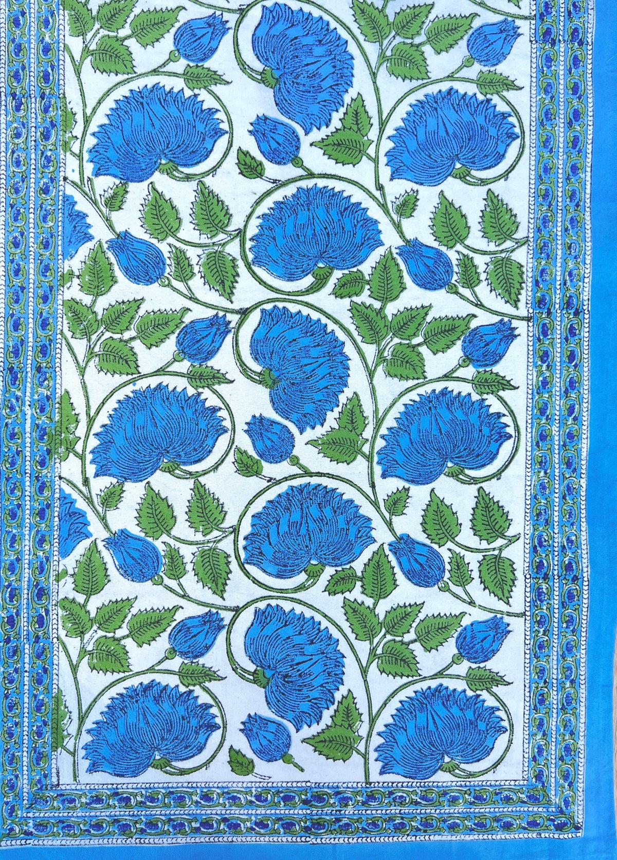 Lilly White + Blue Table Runner (20" x 68")