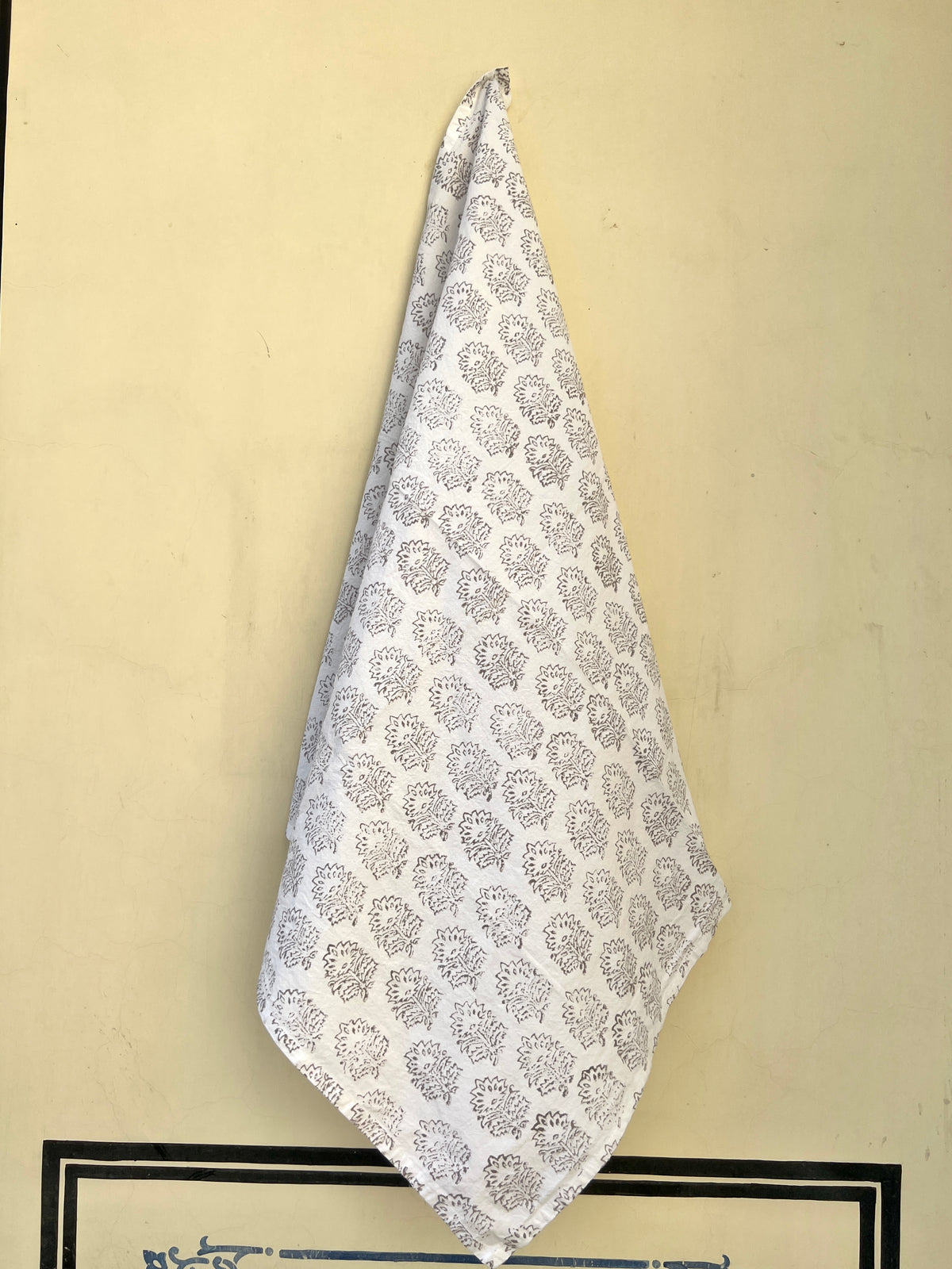 Gray Block Printed Tea Towel