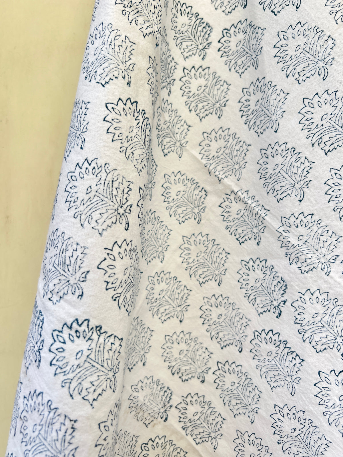Blue Block Printed Tea Towel