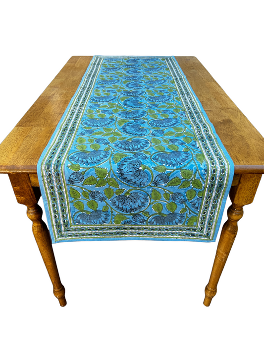 Lilly Blue Table Runner (20" x 66")