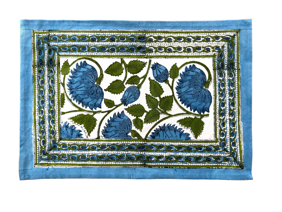 Lilly White + Blue Placemats