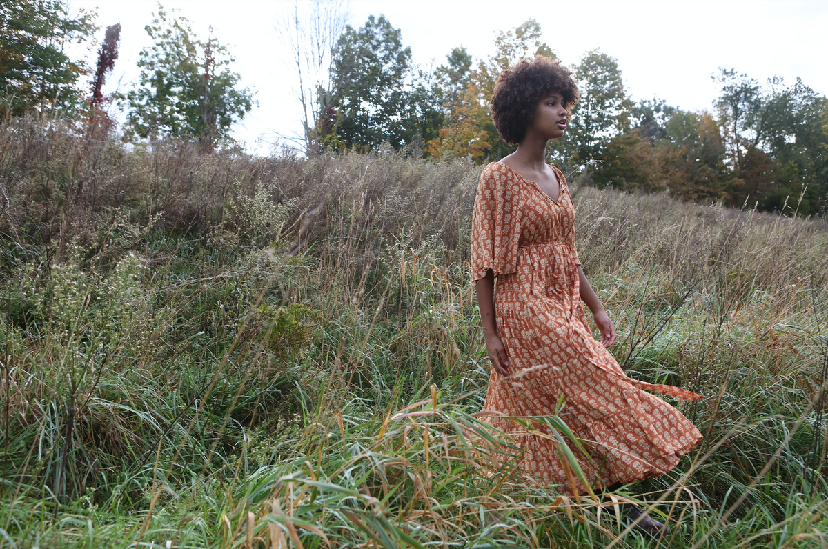 Athena Dress in Rust