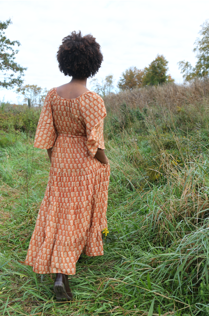 Athena Dress in Rust