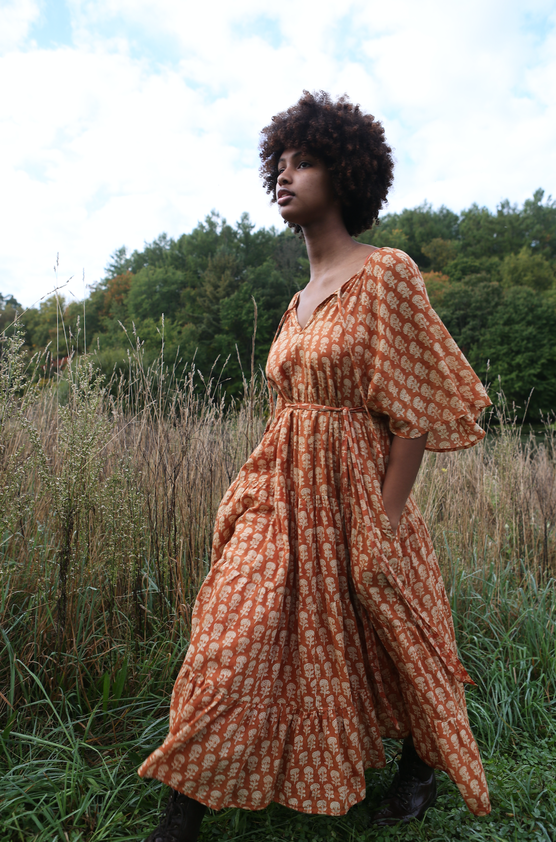 Athena Dress in Rust