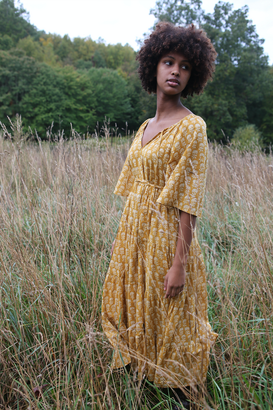 Athena Dress in Mustard