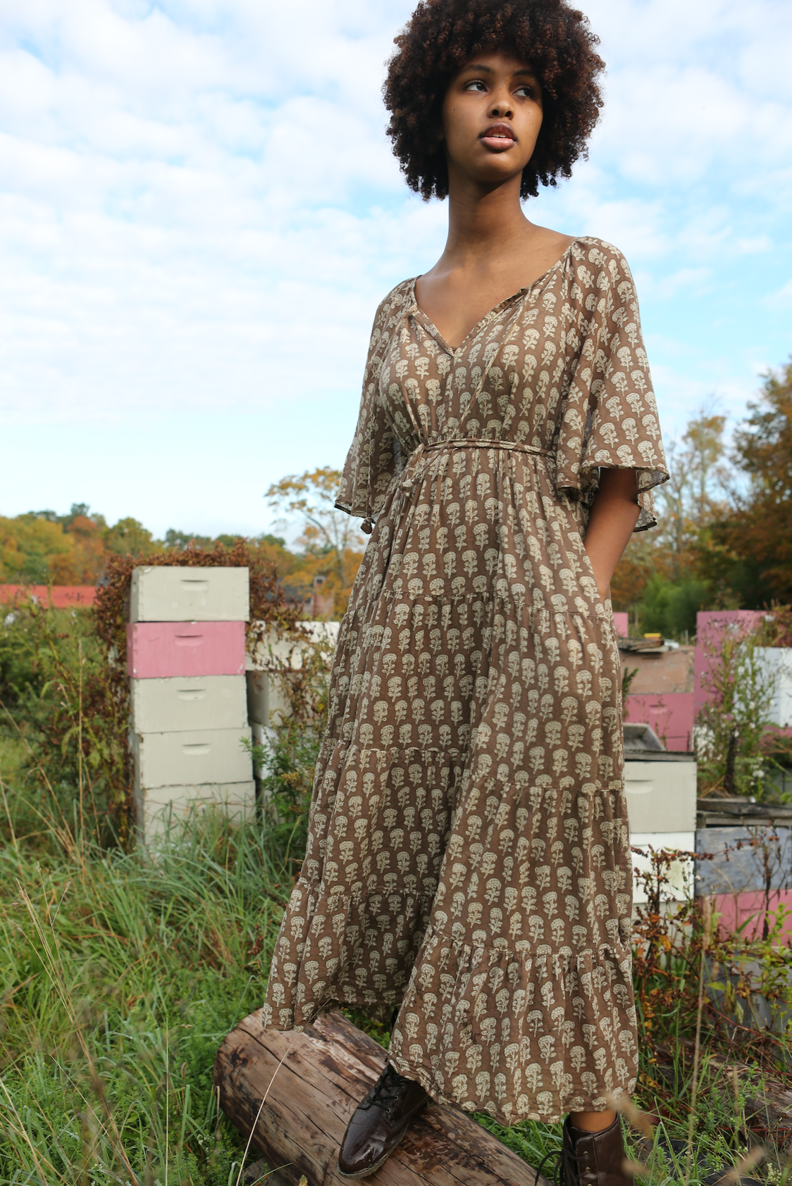 Athena Dress in Mocha