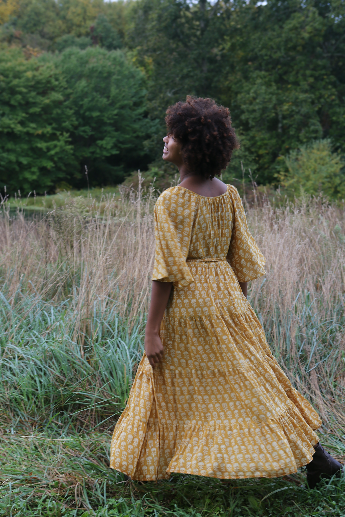 Athena Dress in Mustard