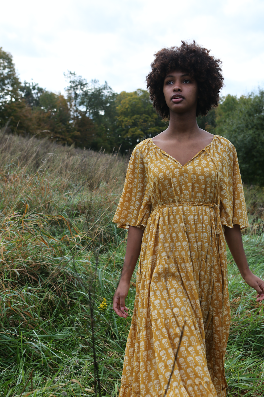 Athena Dress in Mustard